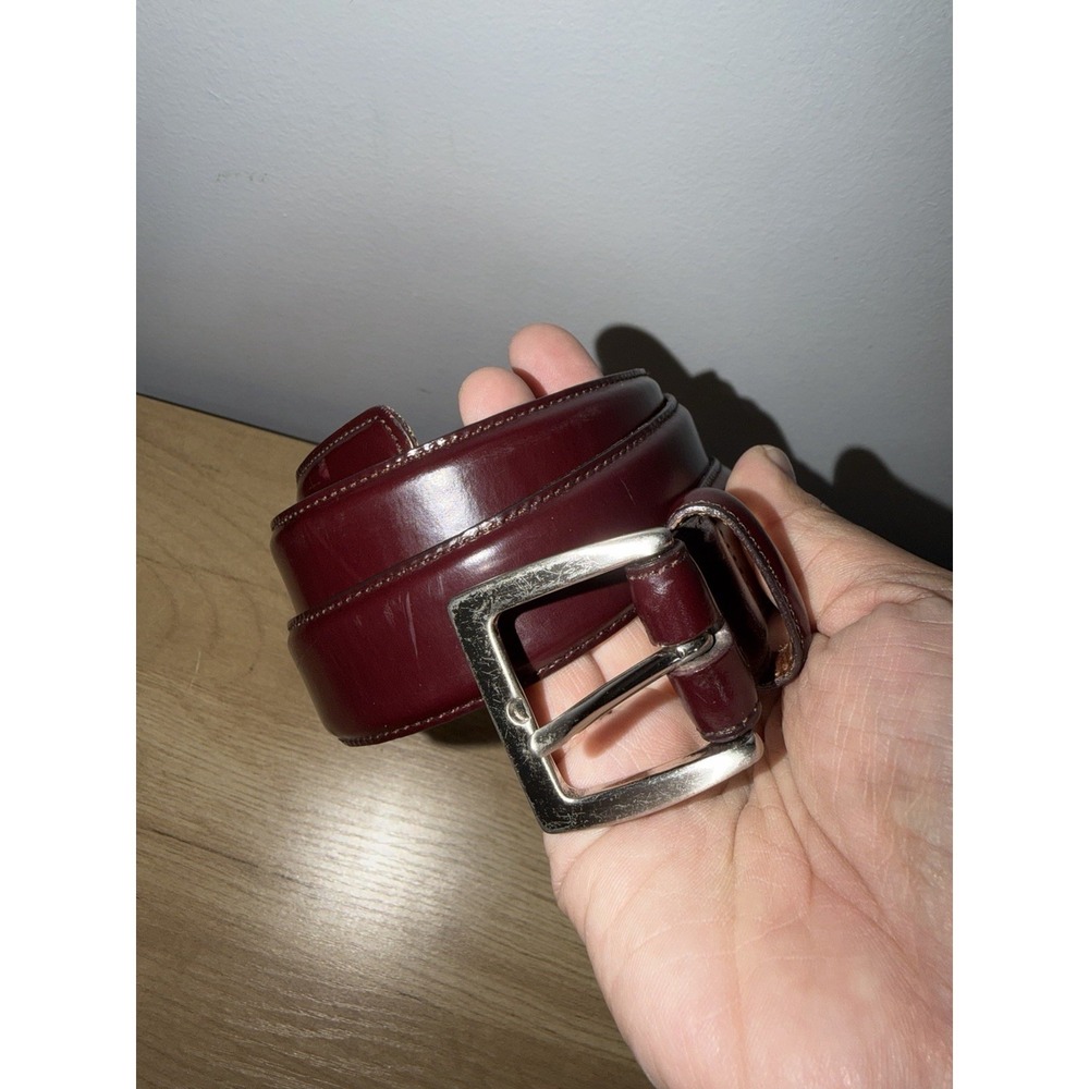 COACH 5936 Worn Burgundy Polished Cowhide Belt - Women's‎ Size 32